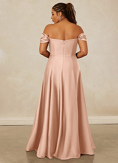 Christian Siriano Bridal for Azazie 1002 Bridesmaid Dresses Rose Gold A-Line Off the Shoulder Stretch Satin Convertible Dress image16