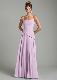 Azazie Gabriela Brautjungfernkleider A-Linie Korsett Chiffon Kleid Frostiges Flieder image7