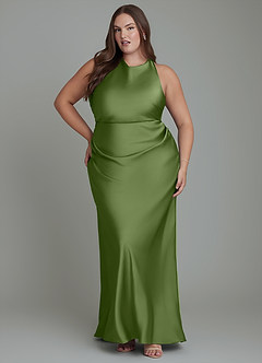 Azazie Evadne Bridesmaid Dresses Juniper Sheath Pleated Stretch Satin Dress image7