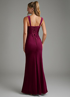 Azazie Agustina Bridesmaid Dresses Cabernet Mermaid Corset Velvet Dress image5