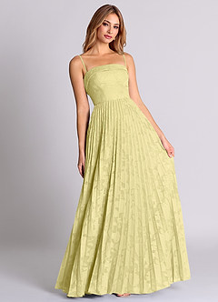 Azazie Mariana Bridesmaid Dresses Lemon Sorbet A-Line Strapless Floral Burnout Convertible Dress image7