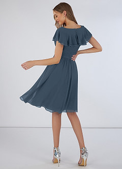 Azazie Hadley Kleider zum Anprobieren zu Hause A-Linie Plissee Chiffon Knielang Kleider image2