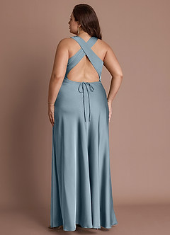 Abito Lungo Azzurro Polvere Evadne image11