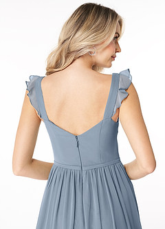 Azazie Stassie Bridesmaid Dresses Dusty Blue A-Line Sweetheart Ruched Chiffon Dress image6