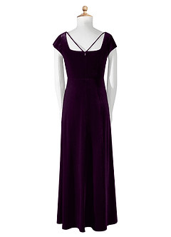 Azazie Gabi Junior Grape A-Line Velvet Dress image9