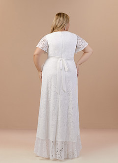 Azazie Lanei Wedding Dresses A-Line V-Neck Lace Floor-Length Dress image10