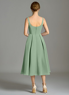 Azazie Amalie Brautjungfernkleider A-Linie Plissee Chiffon Kleid Matcha image2