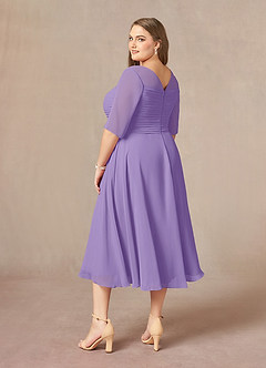 Azazie Naomi Kleider für die Brautmutter A-Linie Bootshals Gefaltet Chiffon Kleid Tahiti image13