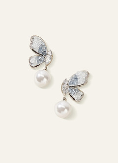 front Pendientes colgantes con alas de mariposa Something Blue