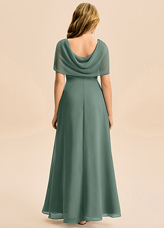 Azazie Emma Junior Robe Trapèze en Mousseline de soie Plissée Mousse De Mer image2