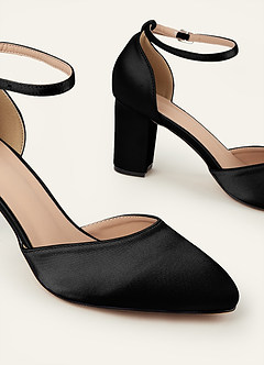 front Scarpe con tacco a blocco e cinturino alla caviglia in raso