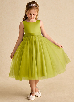 Azazie Winnie Robe Demoiselle D'honneur Fillette Robe Princesse en Tulle Arc Citronnelle image2