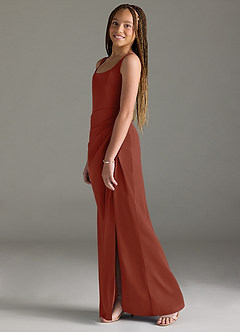 Azazie Mero Junior Auburn Mermaid Pleated Stretch Satin Dress image4