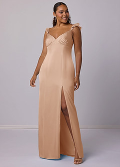 Barbie ♥ Azazie Bridesmaid Dresses English Rose Sheath Stretch Satin Dress image6