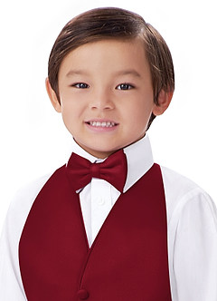 front Boy's Matte Satin Pre-Tied Bow Tie