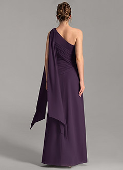 Azazie Ayra Bridesmaid Dresses Plum A-Line One Shoulder Chiffon Dress image6