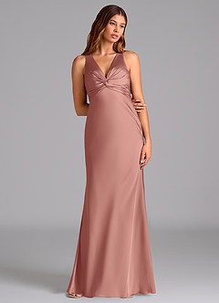 Azazie Hati Brudtärnklänningar Klä av Sjöjungfru i Stretch Satin Rosett image3