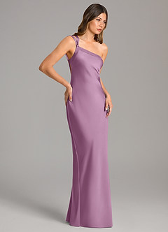 Azazie Monroe Brautjungfernkleider Meerjungfrau-Linie One-Shoulder Stretch-Satin Kleid Blauregen image5
