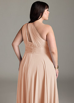 Azazie Charlize Bridesmaid Dresses English Rose A-Line One Shoulder Chiffon Dress image13