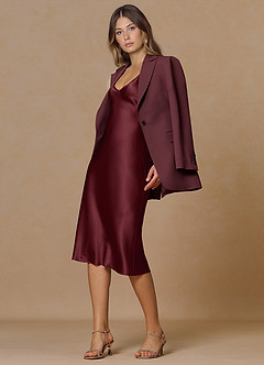 front Rowan Cabernet Refined Weave Performance blazer