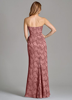 Azazie Ezrena Bridesmaid Dresses Desert Rose Mermaid Strapless Floral Burnout Convertible Dress image5