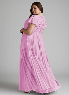 Azazie Kara vestidos de dama de honor modestos Vestido de Corte En A Plisado Hasta el suelo Gasa image11