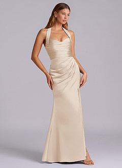 Azazie Destiny Suknie dla druhen Syrena Dekolt w kształcie serca Satyna elastyczna Do ziemi Sukienka image3