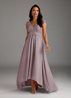 Azazie Irmeli Mother of the Bride Dresses Dusk A-Line Lace Chiffon Dress image3