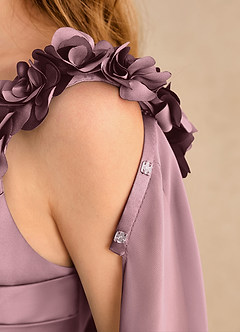 Azazie Rosita Girls Formal Flower Girl Dresses Vintage Mauve A-Line Pleated Matte Satin Dress image7