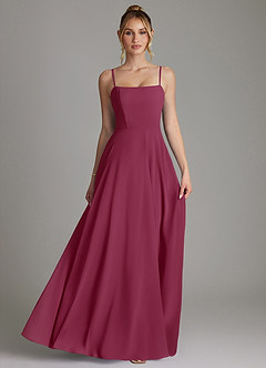 Azazie Elita Bridesmaid Dresses Mulberry A-Line Pleated Chiffon Dress image4