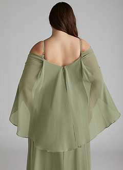 Azazie Cienna Jurken voor bruidsmeisjes Jurk van Chiffon met A-Lijn Off the Shoulder Pistache image12
