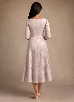 Azazie Durant Abiti per la Madre della Sposa Abito A-Line in Burnout Floreale Plissettato Rosa Rossore image3