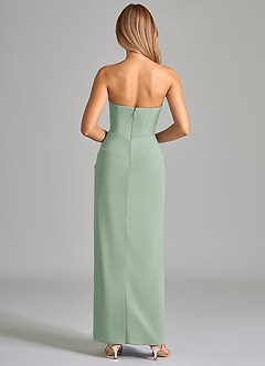 Azazie Anaïs Bridesmaid Dresses Agave Sheath Strapless Chiffon Dress image2