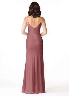 Azazie Deandra Bridesmaid Dresses Desert Rose Mermaid Pleated Mesh Dress image2