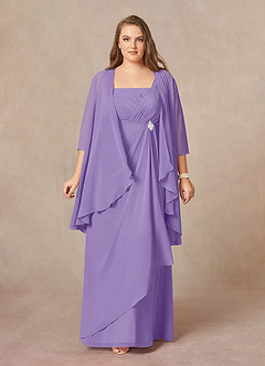 Azazie Weisz Mother of the Bride Dresses Tahiti A-Line Square Neckline Pleated Chiffon Dress image1