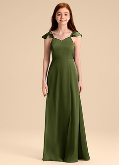 Azazie Everett Junior Black A-Line Bow Stretch Satin Dress image6