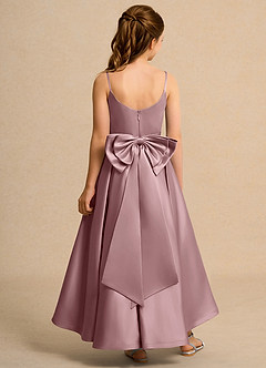 Azazie Sweets Girl Jurken voor bloemenmeisjes A-Lijn Jurk van Mat Satijn Geplooid Stoffige Roos image2