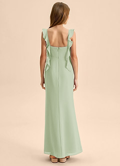 Azazie Jessamine Junior Dusty Sage Mermaid Sweetheart Neckline Chiffon Dress image2
