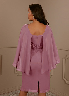 Azazie Mirra Mother of the Bride Dresses Vintage Mauve Sheath Scoop Pleated Chiffon Dress image6