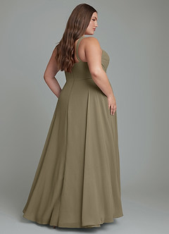 Azazie Shaude Brautjungfernkleider A-Linie Plissee Chiffon Kleid Weidengrün image7