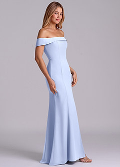 Azazie Luciana Robes de demoiselle d'honneur Robe Fourreau Convertible en Mousseline de soie Épaule décolletée Eis image5