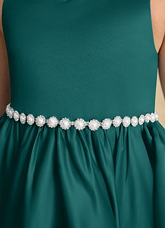 Azazie Julietta Flower Girl Dresses Peacock Ball-Gown Convertible Tulle Dress image10