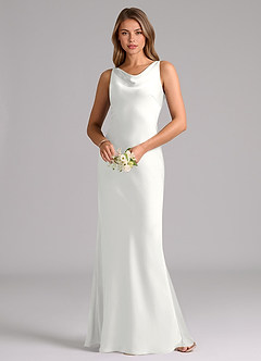 Azazie Allettie Brudepigekjoler Havfrue Stræk satin Gulv-længde Kjole image3