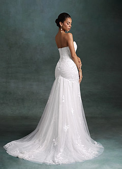 Azazie Ella Wedding Dresses Diamond White Mermaid Sweetheart Neckline Tulle Dress image9