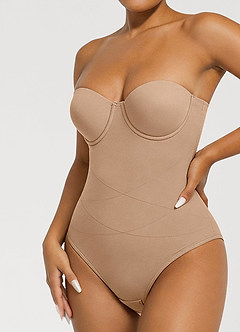 front X-förmiger Shapewear-Body mit Bauchkontrolle (abnehmbare Träger)