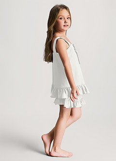front Ensemble pyjama fille : haut à volants en satin et short