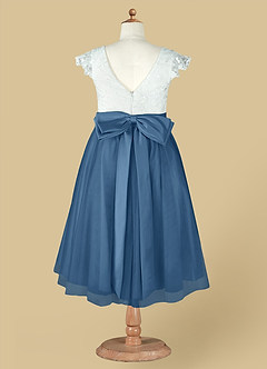 Azazie Vetty Flower Girl Dresses Ivory Twilight A-Line Lace Tulle Dress image13