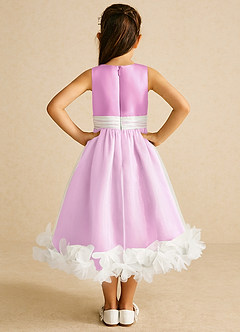 Azazie Stardust Flower Girl Dresses Candy Pink A-Line Sleeveless Organza Dress image4