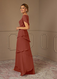 Azazie OHara Abiti per la Madre della Sposa Abito A-Line in Chiffon con Scollo a V Auburn image5