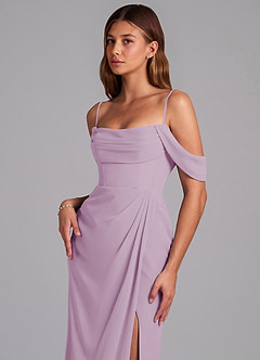 Azazie Johana Jurken voor bruidsmeisjes Converteerbaar Jurk van Chiffon met Zeemeermin Off the Shoulder Blauweregen image5